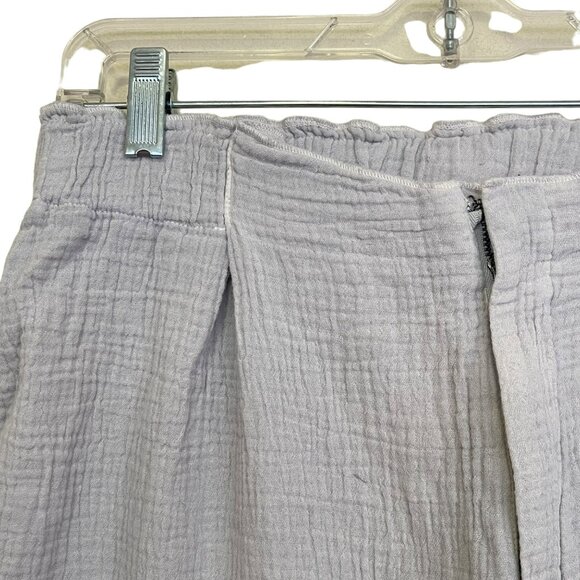 Hello Nite Gray Gauze Elastic Waist Wide Leg Crop Pants NWT Medium - Picture 2 of 5